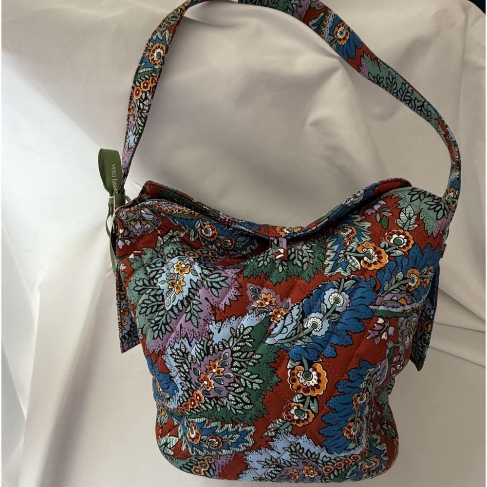 NEW Vera Bradley Astoria Shoulder Bag in Flowers & Feathers Pattern Quilted NWT - Picture 9 of 10